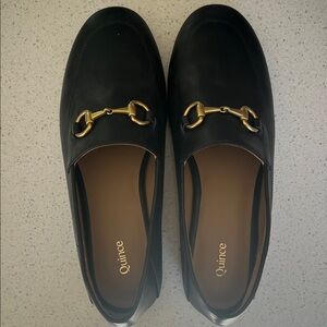 Sold Out Quince Black Flats with Gold Detail - just like Gucci